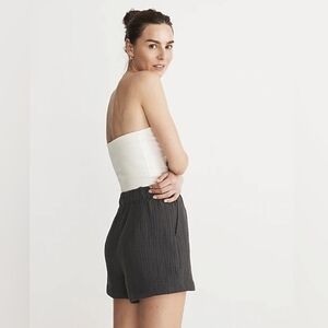 Madewell Lightspun high waist shorts - charcoal - size XS